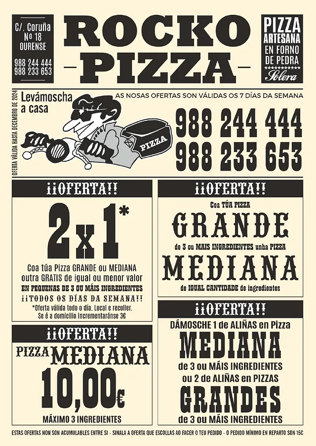 Rocko Pizza carta